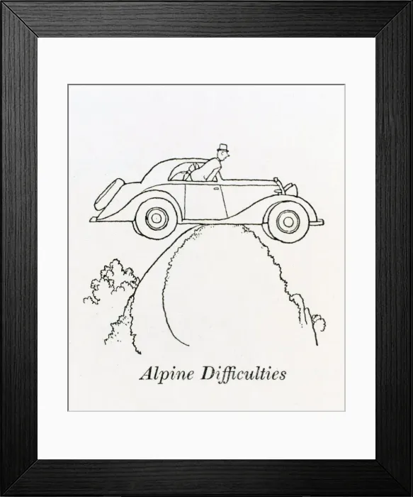 Framed Print : Alpine Difficulties / W Heath Robinson Framed Print : Alpine Difficulties / W Heath Robinson