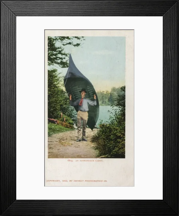 Framed Print : Carrying a lightweight boat - Adirondacks, USA Framed Print : Carrying a lightweight boat - Adirondacks, USA