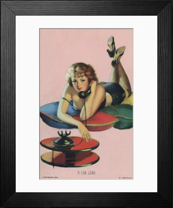 Framed Print : A Live Wire - Mutoscope postcard Framed Print : A Live Wire - Mutoscope postcard