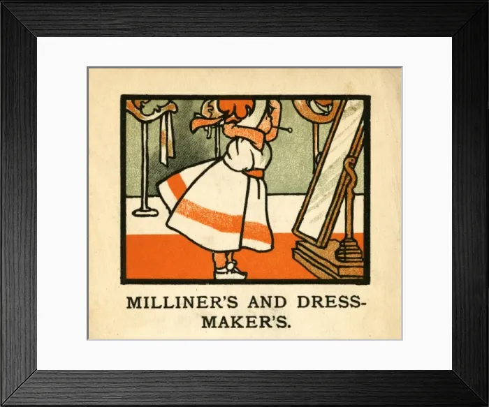 Framed Print : Little girl in a Milliners Shop Framed Print : Little girl in a Milliners Shop