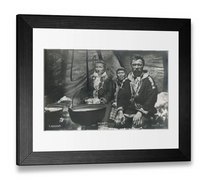 Framed Print : Norway - Sami Family in their tent Framed Print : Norway - Sami Family in their tent