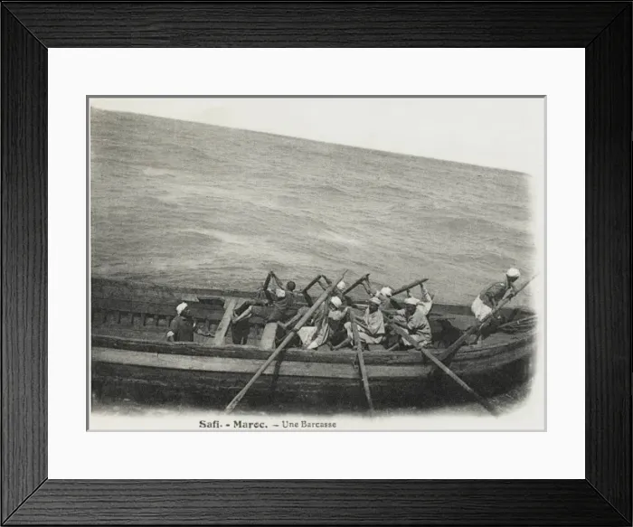 Framed Print : Native Rowing barge and Oarsmen - Morocco Framed Print : Native Rowing barge and Oarsmen - Morocco