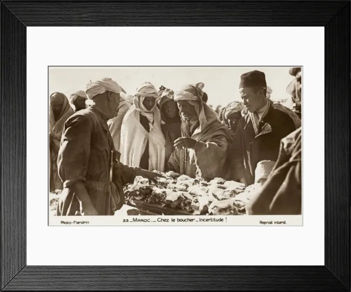 Framed Print : Morocco - With the Butcher - Uncertainty Framed Print : Morocco - With the Butcher - Uncertainty