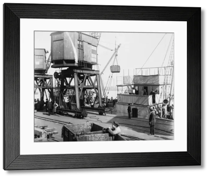 Framed Print : Loading supply ship, World War I Framed Print : Loading supply ship, World War I