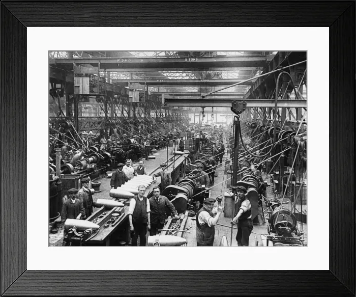 Framed Print : Shell Factory, World War I Framed Print : Shell Factory, World War I
