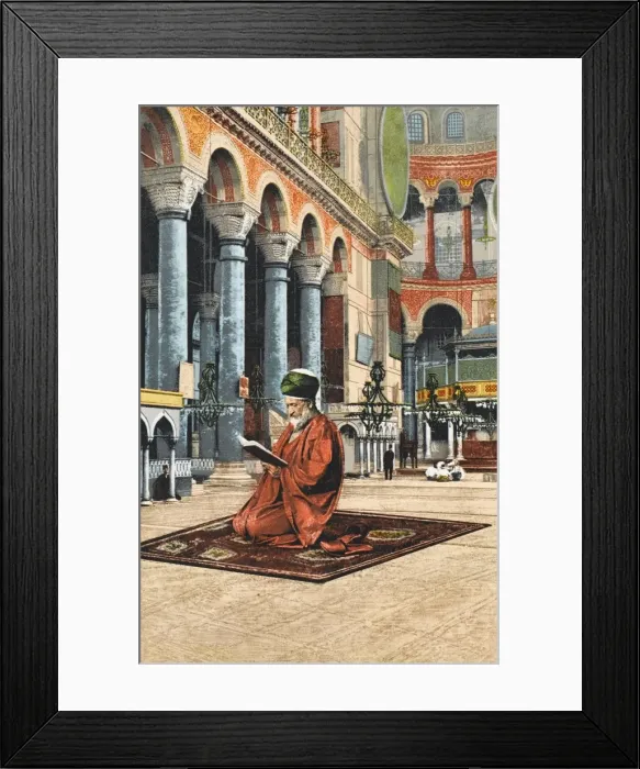 Framed Print : Imam at prayer inside the Ayasofya Framed Print : Imam at prayer inside the Ayasofya