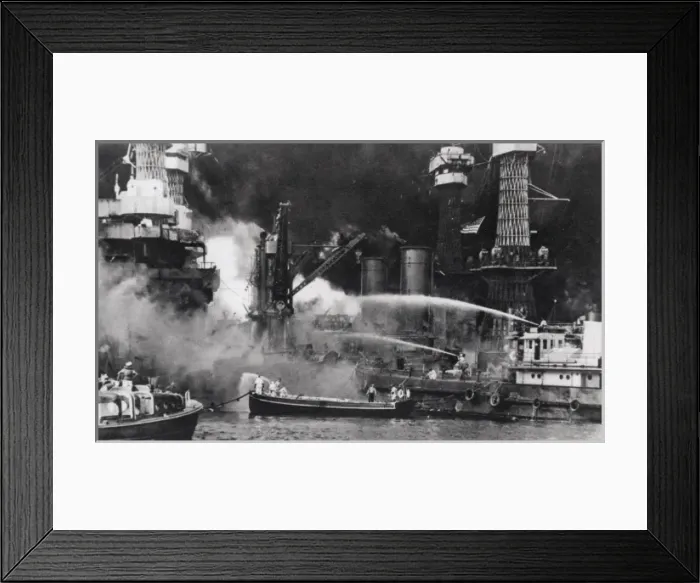 Framed Print : Attack on the battleship West Virginia at Pearl Harbour Framed Print : Attack on the battleship West Virginia at Pearl Harbour