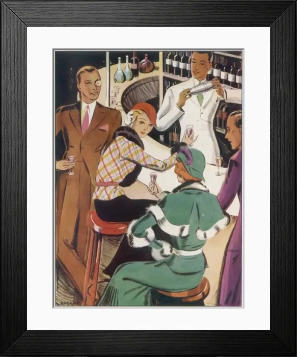 Framed Print : Friends Gathered at a Bar Framed Print : Friends Gathered at a Bar
