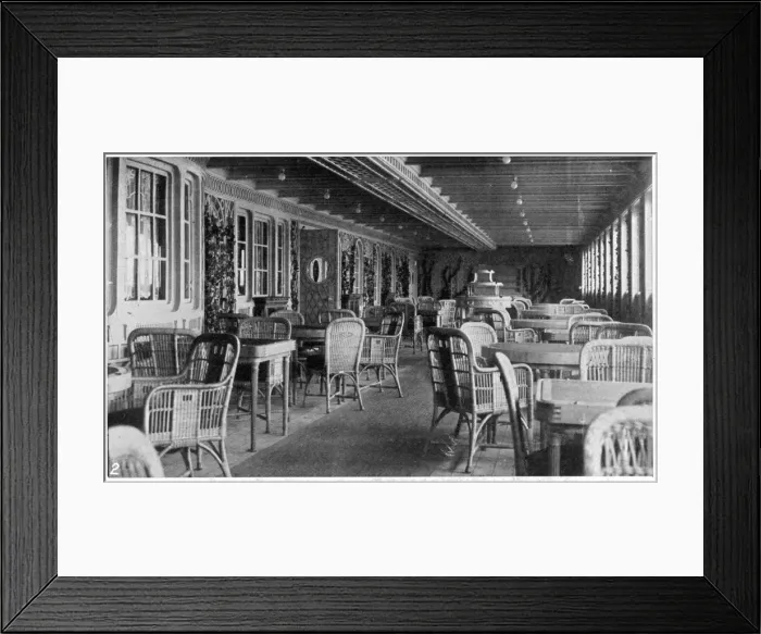 Framed Print : The Deck Cafe on the Titanic Framed Print : The Deck Cafe on the Titanic