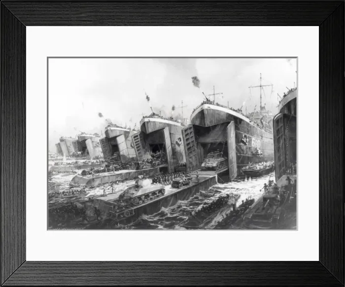 Framed Print : D-Day Landings by W. G. Whitaker