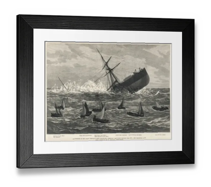 Framed Print : Foundering of the Union Companys Mail Steam-Ship American Framed Print : Foundering of the Union Companys Mail Steam-Ship American