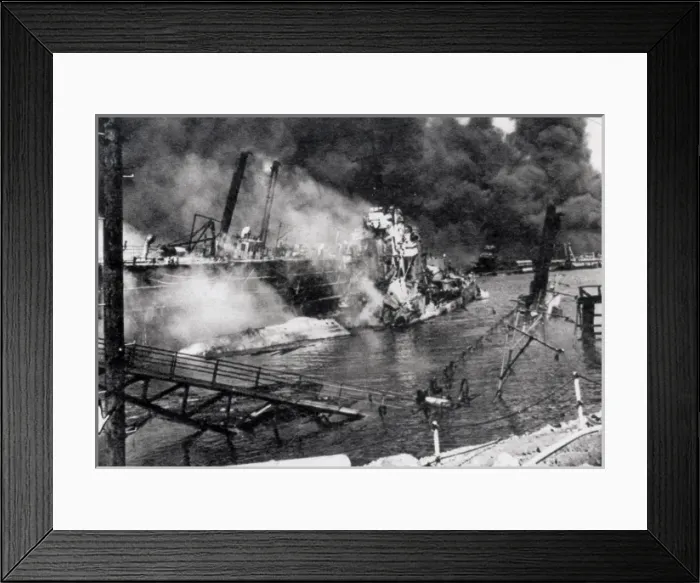 Framed Print : Wreckage of the U. S. Destroyer Shaw Framed Print : Wreckage of the U. S. Destroyer Shaw