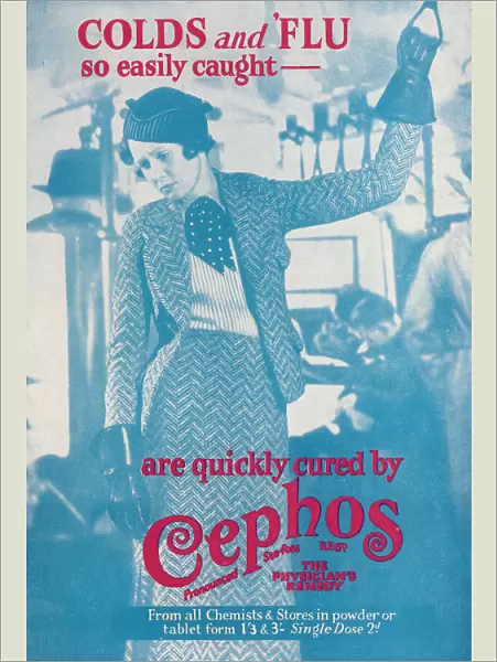 Cephos cold and flu powder advertisement