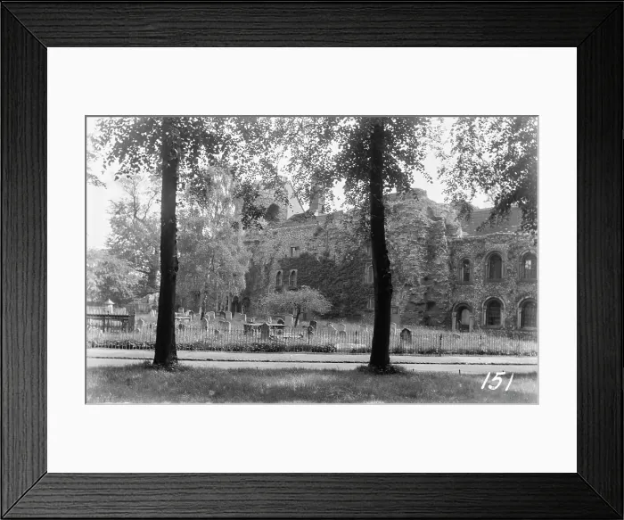 Framed Print : Abandoned Ruins with Graveyard Framed Print : Abandoned Ruins with Graveyard