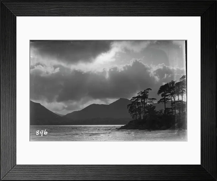 Framed Print : Serene Landscape with Mountains and Water Framed Print : Serene Landscape with Mountains and Water