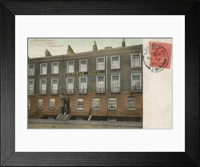 Framed Print : Liffens Hotel, Gillingham Street, London Framed Print : Liffens Hotel, Gillingham Street, London
