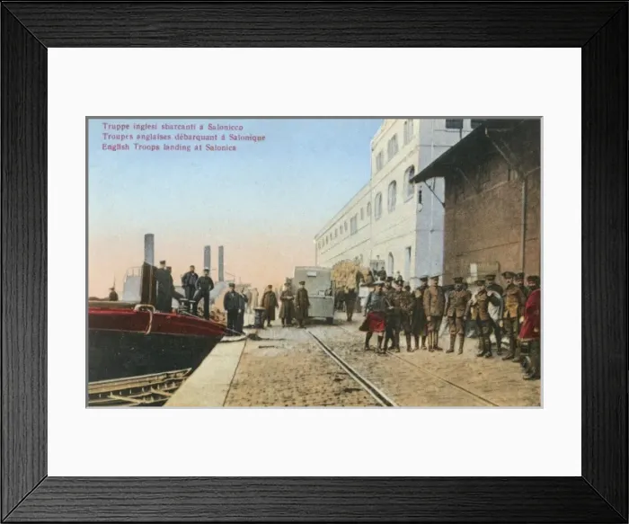 Framed Print : English Troops landing at Thessaloniki Framed Print : English Troops landing at Thessaloniki