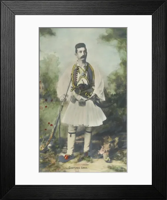 Framed Print : Greek soldier in Traditional Costume Framed Print : Greek soldier in Traditional Costume