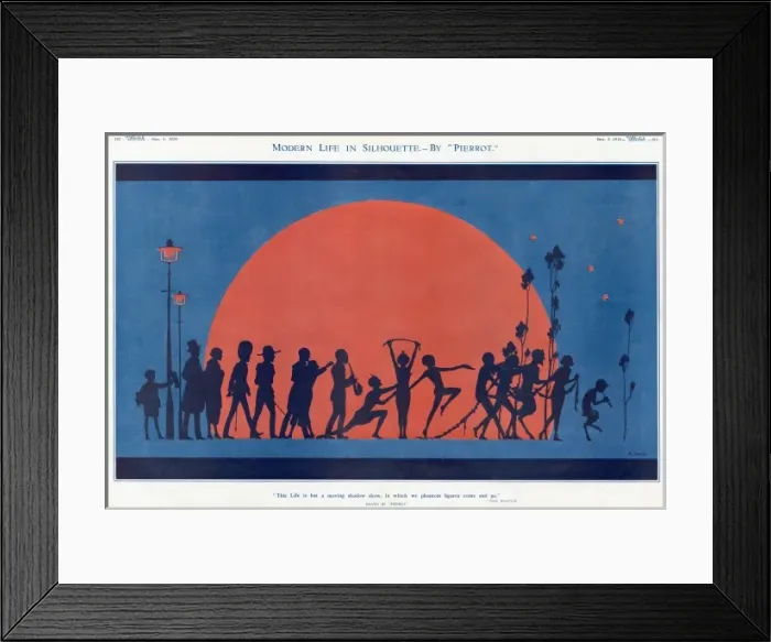 Framed Print : Modern Life in Silhouette by Pierrot Framed Print : Modern Life in Silhouette by Pierrot