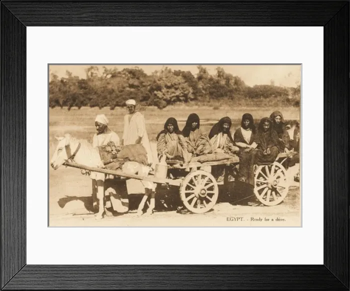 Framed Print : Egypt - Ladies taken for a ride on a cart Framed Print : Egypt - Ladies taken for a ride on a cart
