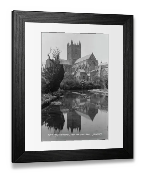 Framed Print : Wells Cathedral from the Swan Pool Framed Print : Wells Cathedral from the Swan Pool