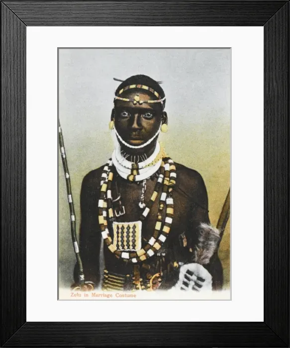 Framed Print : Zulu man in marital costume Framed Print : Zulu man in marital costume