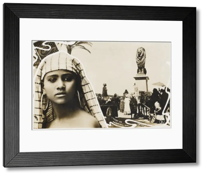 Framed Print : Egypt - Cairo - Kasr-el-Nil Bridge and Girl Framed Print : Egypt - Cairo - Kasr-el-Nil Bridge and Girl