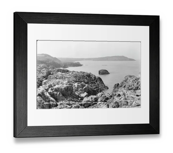 Framed Print : Cemaes Bay: Penrhyn Rocks and Lifeboat Bay Framed Print : Cemaes Bay: Penrhyn Rocks and Lifeboat Bay