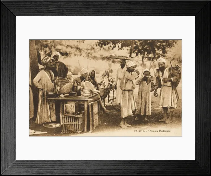 Framed Print : Egypt - Open Air Restaurant and Water Seller Framed Print : Egypt - Open Air Restaurant and Water Seller