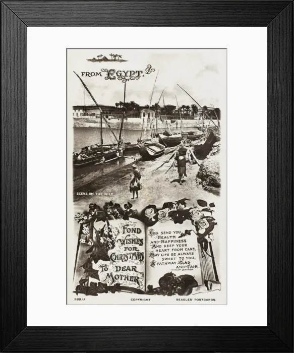 Framed Print : Seasonal Greetings card (Christmas) from Egypt Framed Print : Seasonal Greetings card (Christmas) from Egypt