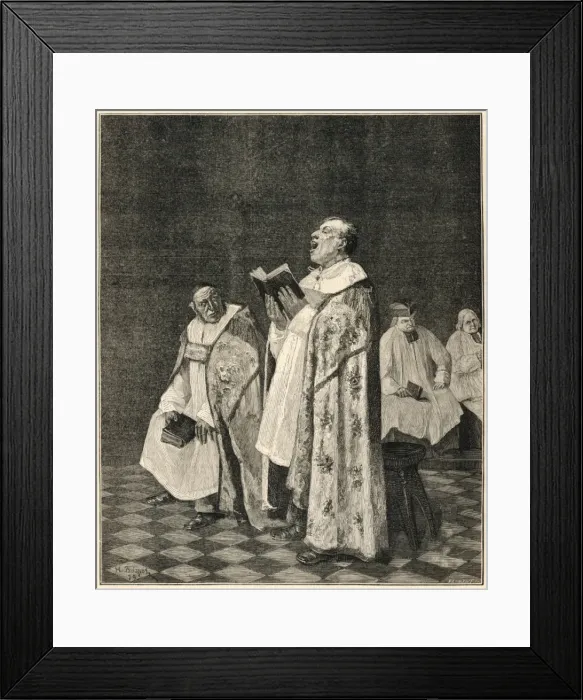 Framed Print : A Priest sings at the end of mass Framed Print : A Priest sings at the end of mass