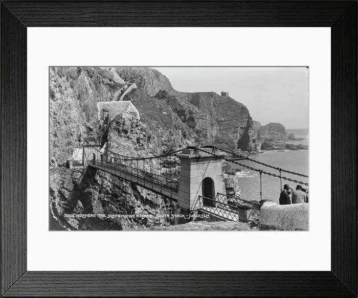 Framed Print : Holyhead Suspension Bridge at South Stack Framed Print : Holyhead Suspension Bridge at South Stack
