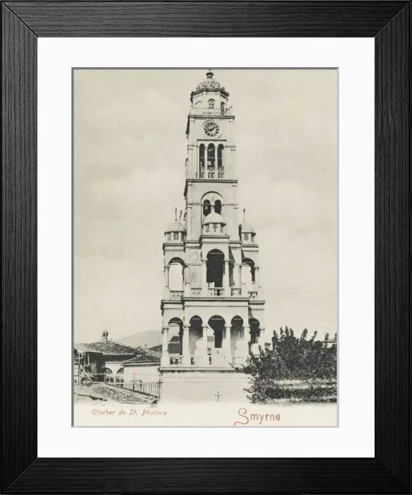 Framed Print : Izmir, Turkey - Clock Tower of Saint Photinie Framed Print : Izmir, Turkey - Clock Tower of Saint Photinie