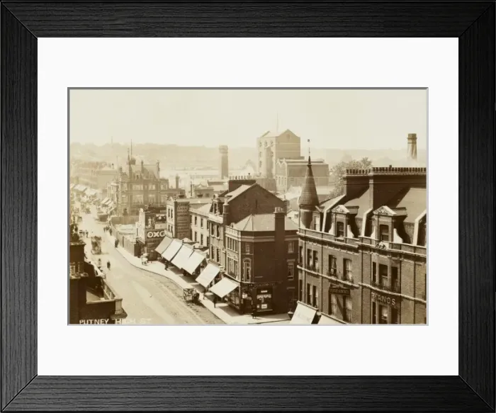 Framed Print : View up Putney High Street, London Framed Print : View up Putney High Street, London