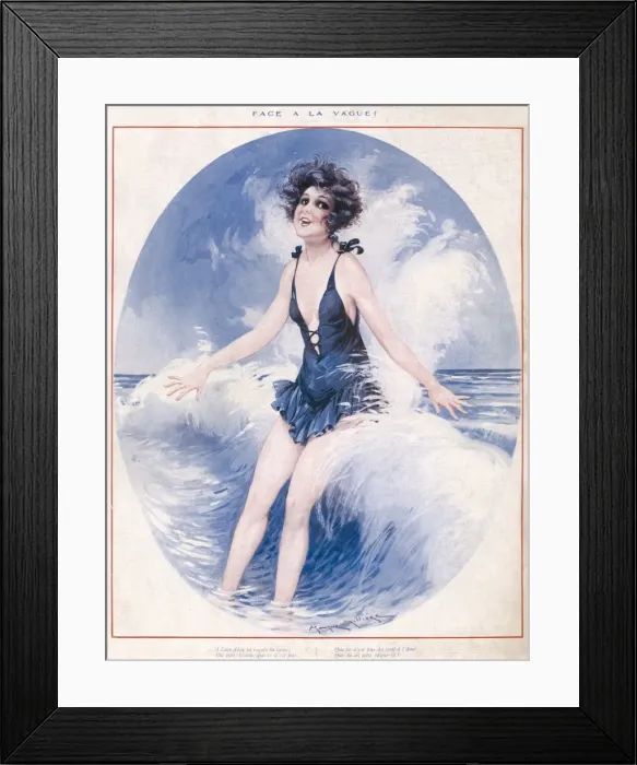 Framed Print : Girl Rides the Waves Framed Print : Girl Rides the Waves