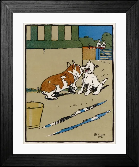 Framed Print : Dog Confronted by Pig Framed Print : Dog Confronted by Pig