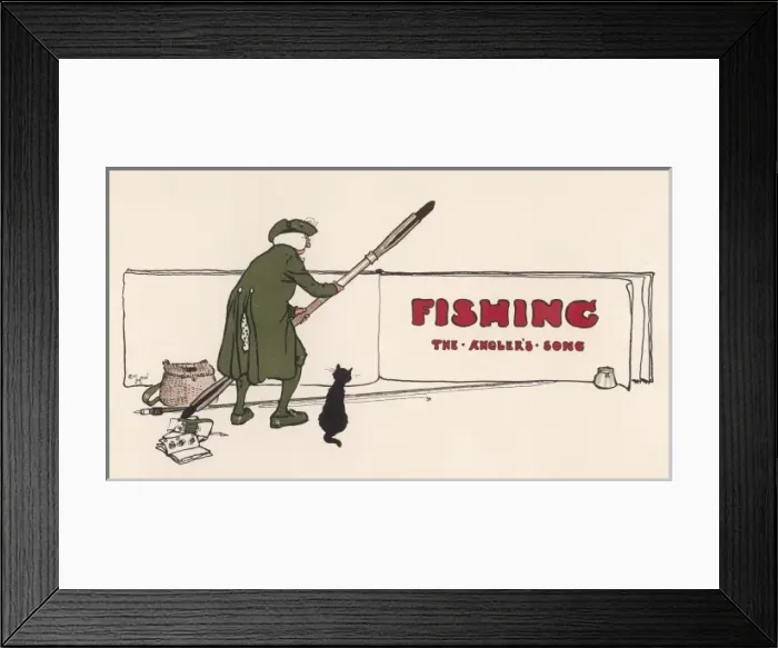 Framed Print : Fishing Title Page Aldin Framed Print : Fishing Title Page Aldin