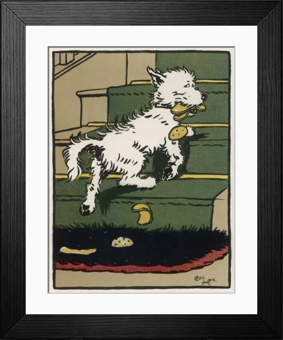 Framed Print : Puppy Goes Upstairs Framed Print : Puppy Goes Upstairs