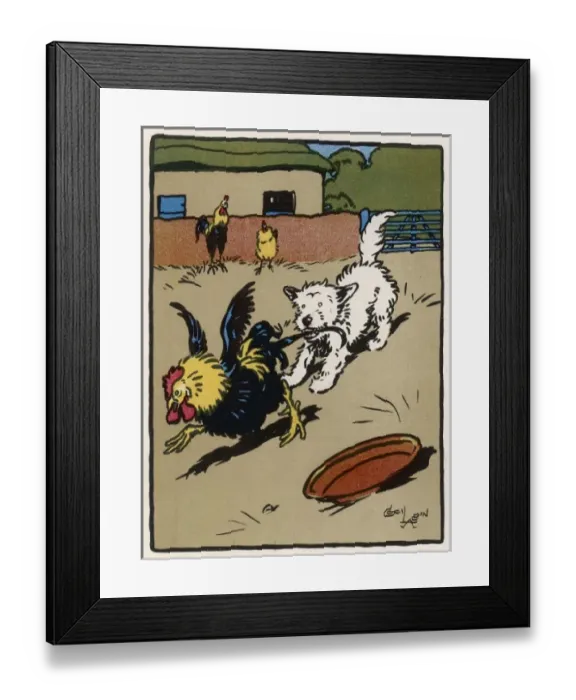 Framed Print : Dog Attacks Poultry Framed Print : Dog Attacks Poultry