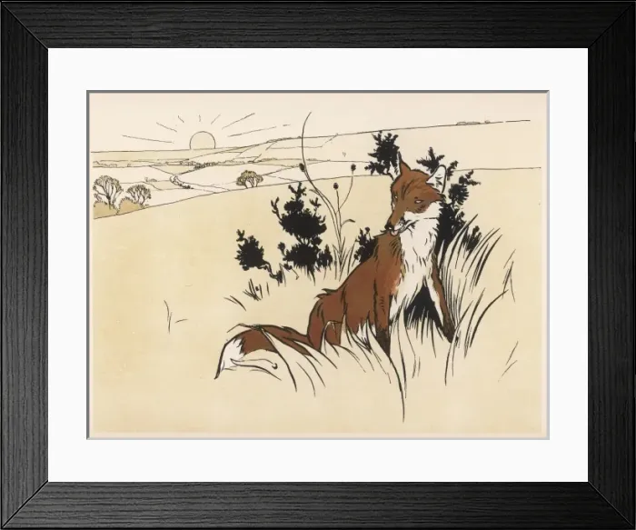 Framed Print : Fox before Hunt Aldin Framed Print : Fox before Hunt Aldin