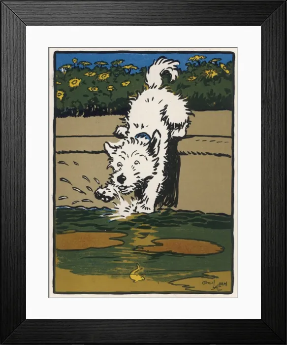 Framed Print : Towser Fishing Aldin Framed Print : Towser Fishing Aldin