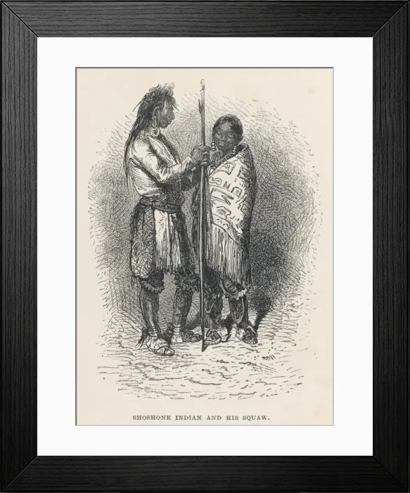 Framed Print : Racial / Shoshone Couple Framed Print : Racial / Shoshone Couple