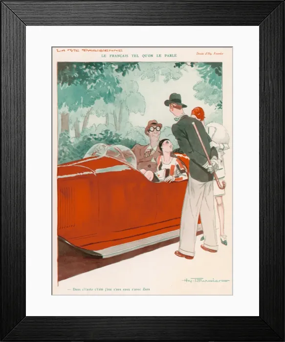 Framed Print : CAR TALK 1929 Framed Print : CAR TALK 1929