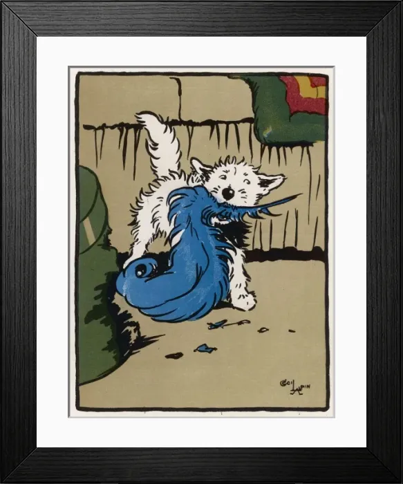 Framed Print : Dog Tears Things Up Framed Print : Dog Tears Things Up
