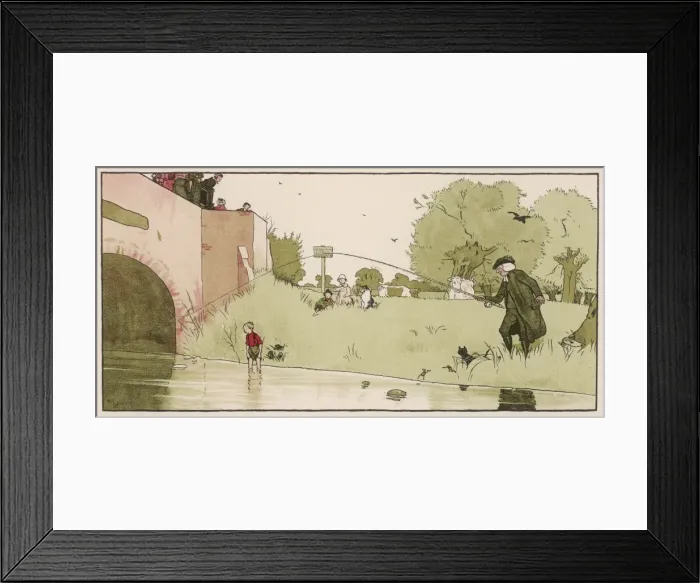Framed Print : Clergyman Fishing Aldin Framed Print : Clergyman Fishing Aldin