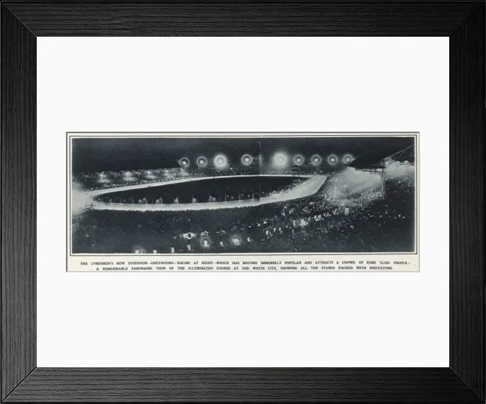 Framed Print : White City Greyhound Stadium Illuminated at Night Framed Print : White City Greyhound Stadium Illuminated at Night