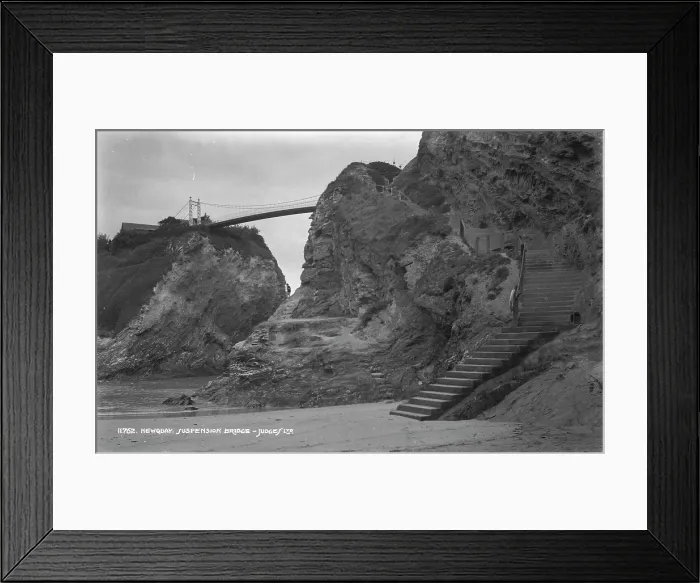 Framed Print : Newquay Suspension Bridge Framed Print : Newquay Suspension Bridge