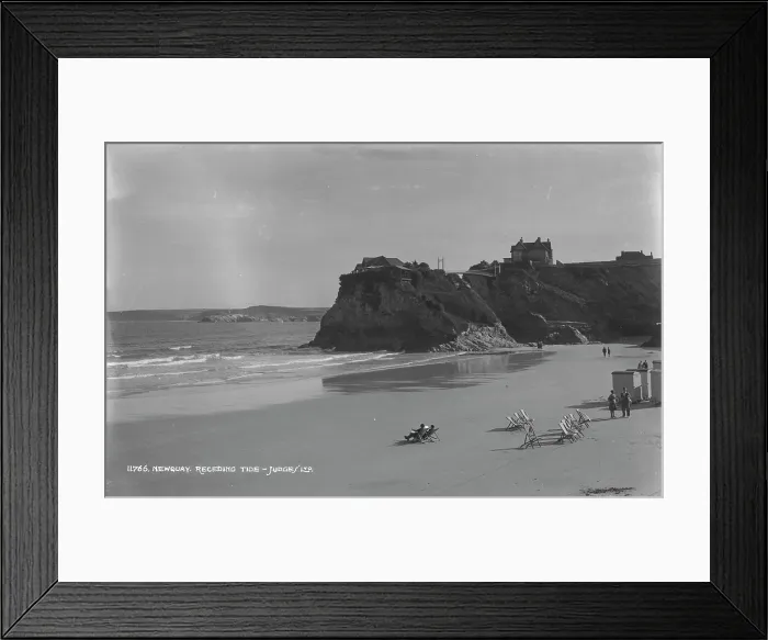 Framed Print : Receding Tide at Newquay Framed Print : Receding Tide at Newquay