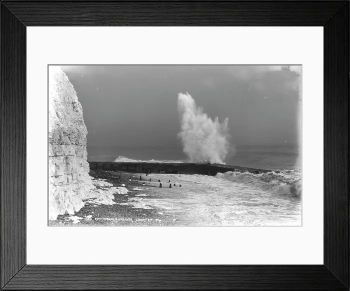 Framed Print : Waves Crashing at Rottingdean