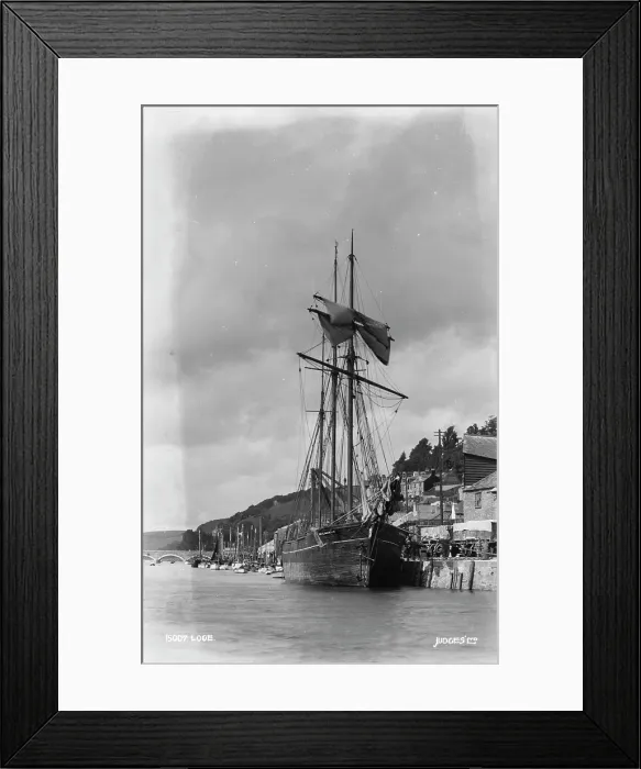 Framed Print : Looe. This black and white photograph captures a striking maritime scene Framed Print : Looe. This black and white photograph captures a striking maritime scene